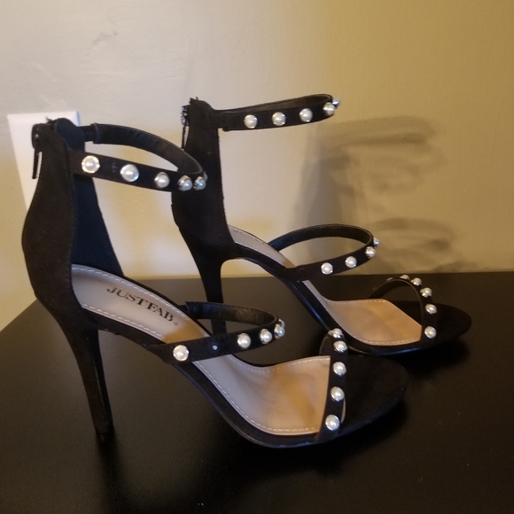 Just Fab NWOT Ellory Black Heels 6 1/2 - Picture 2 of 6